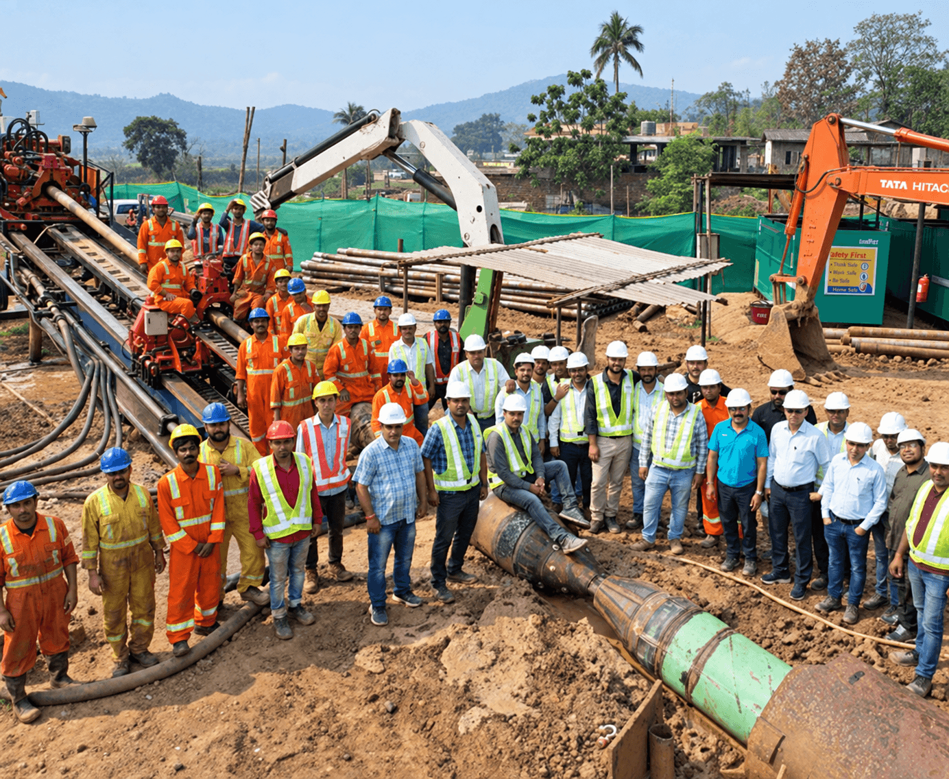 TESPL engineering team at a trenchless construction site